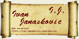 Ivan Janašković vizit kartica